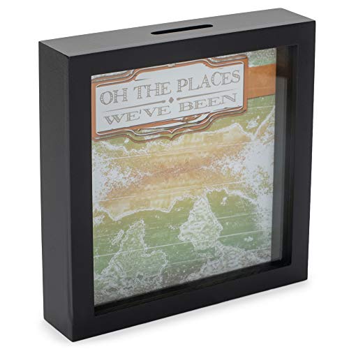 Oh The Places We've Been 7 x 7 Black Wood Framed Shadow Box Ticket Stub Holder