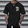 Men's T-Shirt with Back Print for Fashion Leisure Crew Neck Lightweight Top in Large Sizes, black, XXL #1