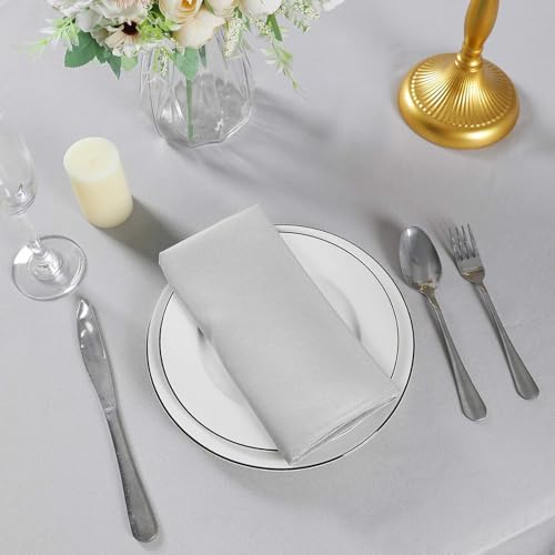 Servilletas de Tela Set x8 17x17 Pulgadas Gris Plata miniatura 3