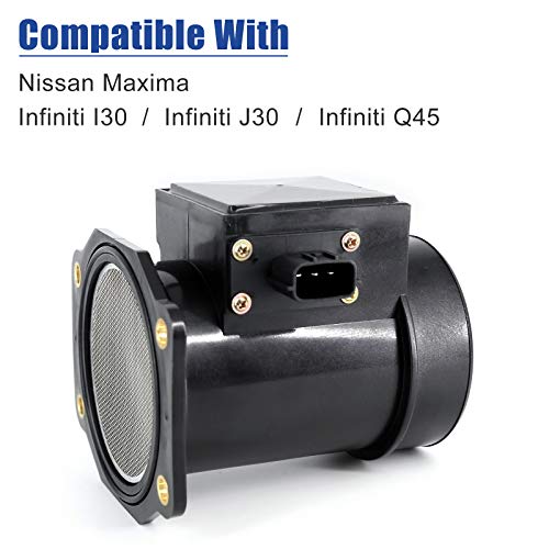 Mass Air Flow Sensor MAF Meter Compatible with 1995-1999 Nis'san Maxima, 1996-1999 Infiniti I30, 1995-1997 J30 3.0L, 1997-2001 Q45, OE Replace 22680-31U00 74-10035