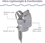 Boppy ComfyGrow Porte-bébé – 7-35lbs, Pigeon gris – Bébé porteur nouveau-né à Toddler avec 3 Positions de charge – 3-Stage Siège réglable & Support de tête, Tissu de coton