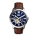 Produktbild Fossil Herren-Armbanduhr Analog Automatik Lederband ME3105, Silber/Blau, Cognac, 44 mm, Skelettuhr