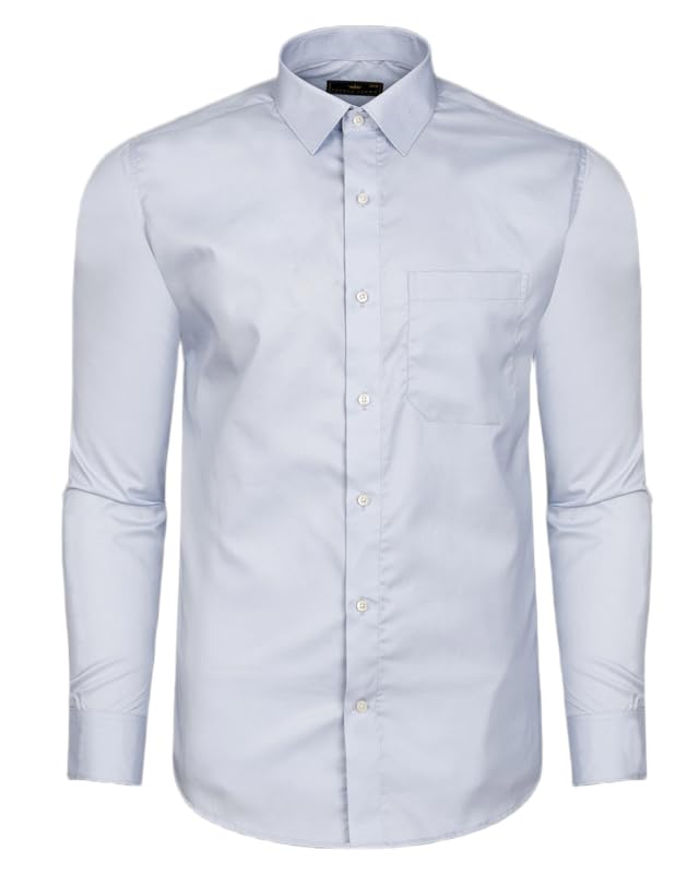 Nebula Light Blue Dobby Textured Premium Giza Cotton Shirt-image-16