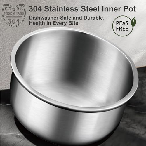 YOKEKON-Rice-Cooker-Stainless-Steel-Inner-Pot-Low-Carb-Large-8-Cup-Rice-Maker-with-Steamer-Basket-24H-Delay-Timer-and-Auto-Keep-Warm-Feature-SushiGrainCakePorridgeBlack