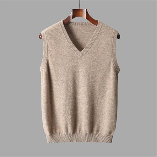 Men's Fall Winter Sweater Vest - Sleeveless, V-Neck, Pullover, Merino Wool, Solid Color2