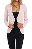95 % Polyester, 5 % Elasthan 4tuality AO Blazer kragenlos mit Zipper rosa Gr. XL