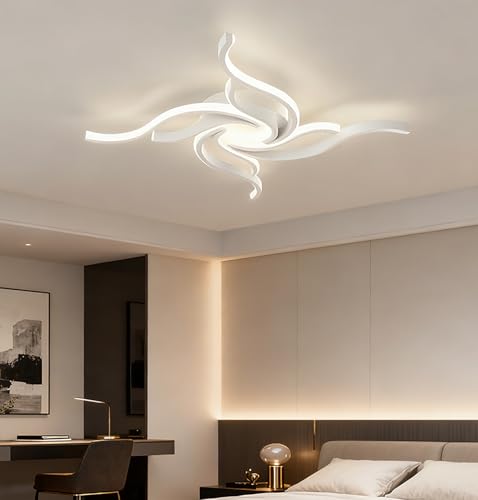 Éclairage de plafond pour bureau moderne en métal blanc chic - 2