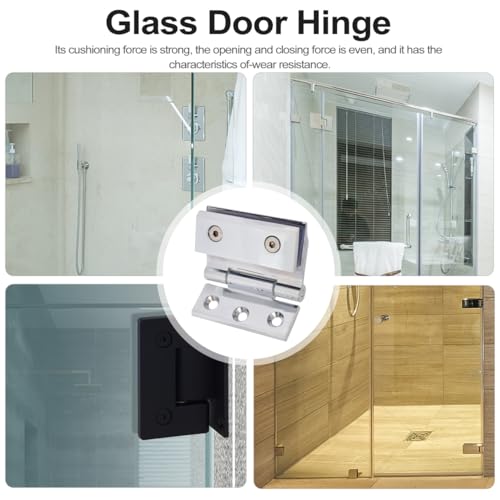 Gadpiparty Zinc Alloy Shower Door Hinge 3.14X3.54X0.78In Glass Clamp for Bathroom Cabinet Wine Cabinet Heavy Duty Indoor Outdoor Use with Screws by Gadpiparty - Image 4