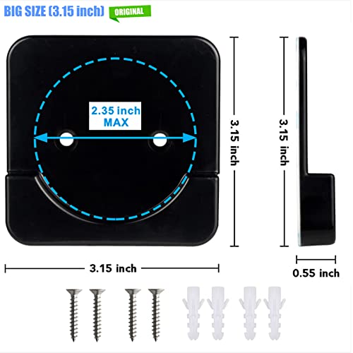 Shower Curtain Rod Mount Holder For Wall | Adhesive Shower Rod Tension Retainer | No Drilling | Stick On | 2 Pack, Black (Shower Curtain Rod Not Included) #TOP6