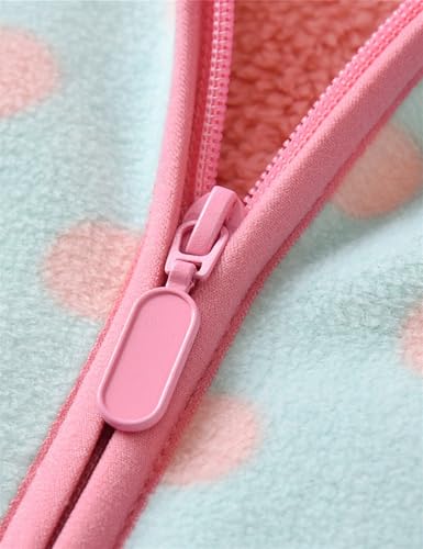 Image of Kids Printed Fleece Jacket Sherpa Lined Lightweight Zip | Toddler Baby Boys Girls Autumn Winter Warm Outerwear Soft Polar Fleece Car Seat Friendly Zip Up Coat