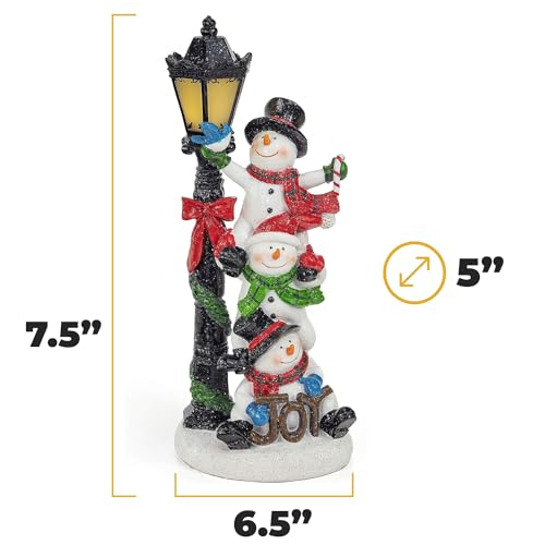 Vp Home Christmas Snowman Decor Christmas Figurines Resin Snowman Lighted Decorations Indoor Christmas Cottage Led Holiday Light Up Snowman Indoor Festive Fiber Optic Decorations thumb #2