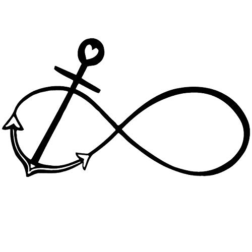 Dnven Anchors Wall Decals Infinity Symbol Bedroom Stickers Art Decors Home Vinyl Lettering Anchors Theme Wall Decals Girls Room Sticker Decors Black 35 Inches X 22 Inches #TOP21