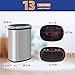 Kitchen Trash Can with Lid, 13 Gallon Automatic Garbage Can for Bathroom Bedroom Home Office 50 Liter Touch Free High-Capacity Brushed Stainless Steel Waste Bin