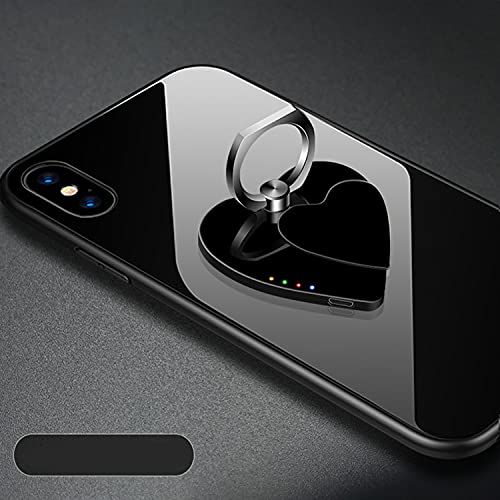 YNWJ USB Cigarette Lighter, Heart-Shaped Phone Ring Cigarette Lighter, Dual-Purpose Mobile Phone Holder Cigarette Lighter, Lighter Cigarette Lighter. (Black)