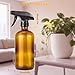 JIUWU 2 Pack 500ml 16.9oz Amber/Brown Glass Spray Bottles, Thickened, Refillable Empty Bottles for Cleaning Solutions, Essential Oils, Hair, Plants, Adjustable Nozzle for Squirt/Mist, Funnel, Label