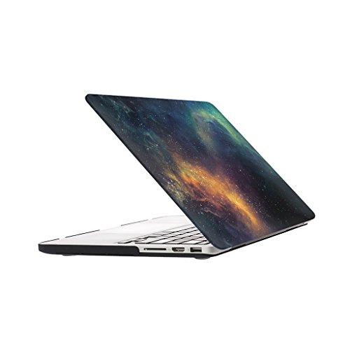 Ueswill Galaxy Pattern Hard Shell Case Compatible With Macbook Pro 13 Inch With Retina Display No Cd-Rom (Model A1502/A1425, Early 2015/2014/2013/Late 2012), Nebula/Green #TOP4