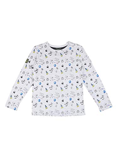 Image of Gini & Jony Boys' Grey T-Shirt | Cotton /Knit | Roundneck | Hand-wash | Regular Fit