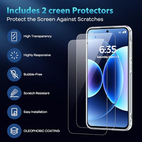 caslord Hülle für Samsung Galaxy A57 5G, 1 Handyhülle mit 2 Stück Hartglas, Weiche TPU Transparent Stoßfest Schutzhülle Durchsichtige… – Ansicht 3