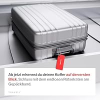 Travely Premium Kofferanhänger - leicht Erkennbar, Robust & Sicher - inkl. Namensschild und Privatsphäre Schutz I Vielseitig und Praktische Adressanhänger, Namensanhänger & Gepäckanhänger – Ansicht 2