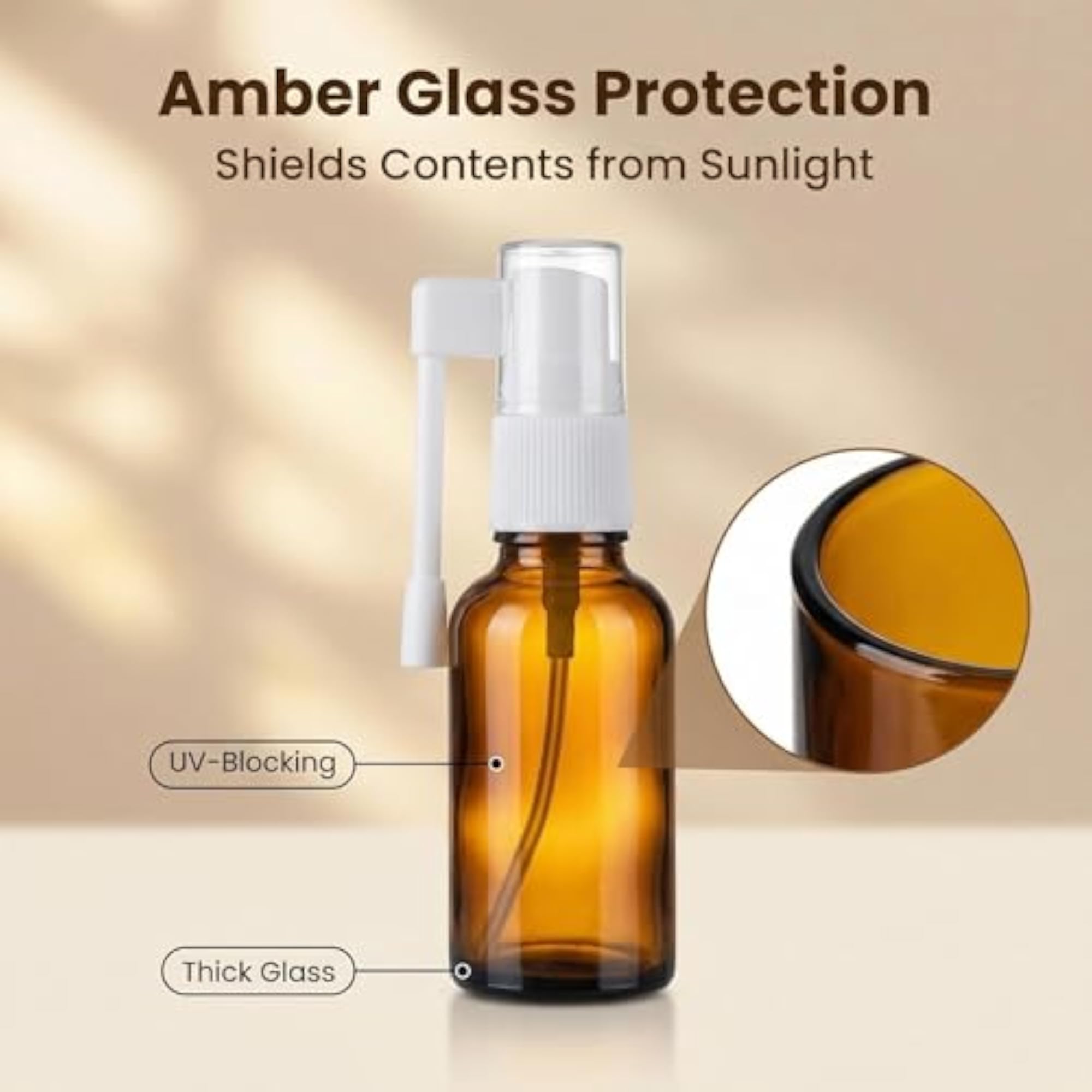 10ML Brown Glass Empty Spray Bottles, 4PCS