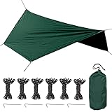 Lona multifuncional: la lona se puede utilizar para hamacas, refugio de lluvia, paraguas. Te permite duplicar la comodidad de acampar en el bosque, el desierto o la playa. Cuando necesites ir a un picnic al aire libre, se puede utilizar como sombrilla y esterilla de picnic, etc.