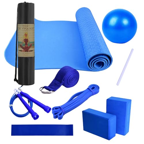 Kit Inicio Yoga - 61x0.7cm Banda De Resistencia | Colchoneta Fitness | Equipo Ejercicio para Hogar Gimnasio Pilates | Estiramiento Gimnasia Camping | Accesorios