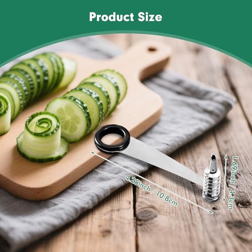Image of Piranha Spiral Cutter, Stainless Steel Spiral Cutter for Potato Cucumber Carrot Onion and Vegetable, Practical Kitchen Gadgets