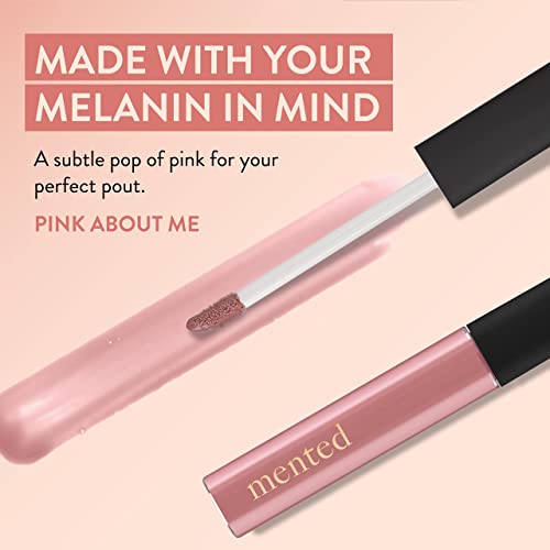 Mented Cosmetics | Long Lasting Pink Lip Gloss Shade, Pink About Me | Vegan Lipstick Topper, Paraben-Free, Cruelty-Free Gloss Topper #TOP3