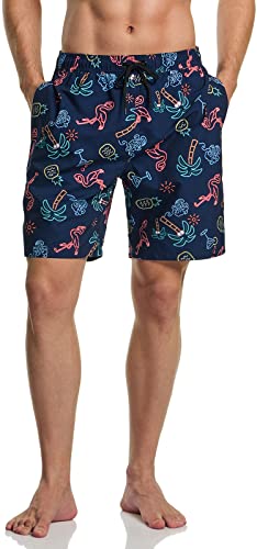 Tsla Men's Swim Trunks, Quick Dry Beach Swimming Board Shorts, Bathing Suits With Inner Mesh Lining And Pockets, Print 7'' Board Shorts Cocktail Party, Medium #TOP1