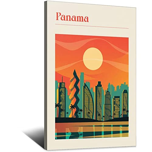 Plaque en métal - Panama City Coast - Vintage - Décoration murale - 30 x 43 cm