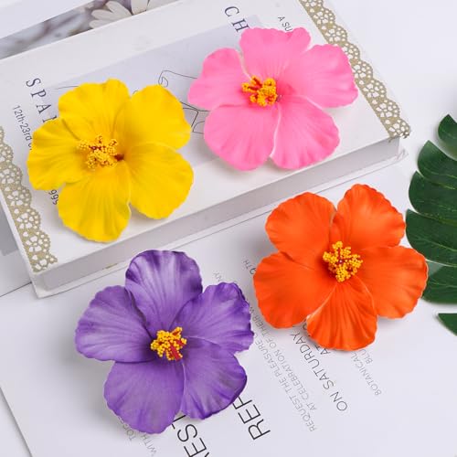 6 Pinzas de Flores Hawaiian para Cabello 3.5 Pulgadas miniatura 3