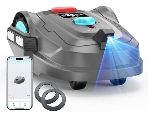 Copertura Totale del Prato：Il robot tagliaerba M800Plus funziona prima per 40 minuti in modalità ordinata, poi per 60 minuti in modalità casuale per colmare ogni vuoto, e cambia intelligente tra taglio verticale e orizzontale. Con batteria scarica o pioggia, ritorna automaticamente alla stazione di ricarica. Senza alcuna operazione manuale e con pochissimo sforzo, curi facilmente un prato di fino a 800 m².