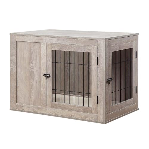 unipaws 36 Inch Furniture Style Dog Crate with Cushion for Medium Dogs