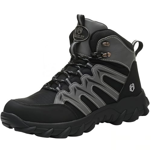 HACKLEY Zapatos de Seguridad Hombre Altas, Tenis de Industrial Negro