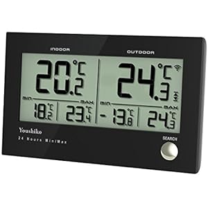 Youshiko Digital Wireless Indoor outdoor Weather Thermometer , Gauge, Monitor Temperature , Meter for Home Office ( with…