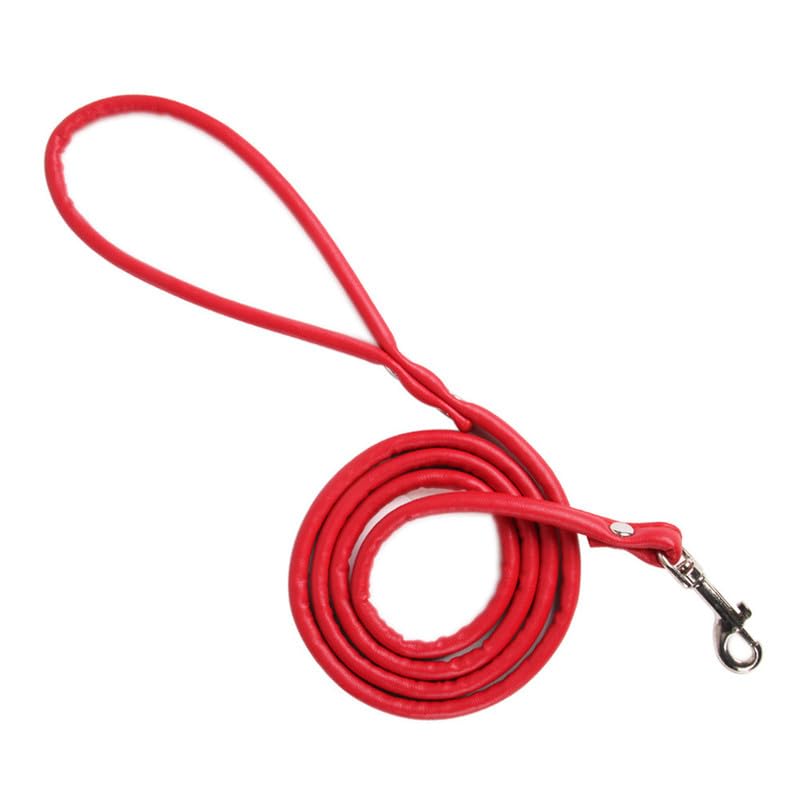 1CM*120CM PU Leather Cat Lead Red Basic Pet Leashes For Kitten/Small Pets