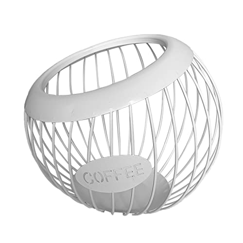 Ruiqas コーヒーポッドホルダー 大容量 エスプレッソカプセル オーガナイザー コーヒーポッド収納バスケット ホワイト