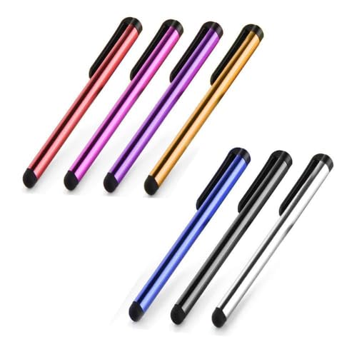 Stylet Fin Aluminium x5 pour Sony Xperia 1 II Smartphone Tablette Ecrire Universel Lot de 5 (Rouge)