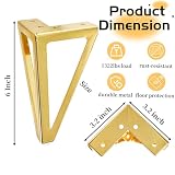 WRINGKIT 6 Inch Gold Furniture Legs Set of 4, Modern Metal Furniture Feet with Floor Protectors, Heavy Duty Table Dresser Legs for Cabinet Sofa Feet DIY Replacement, Max Load 1322 Lbs