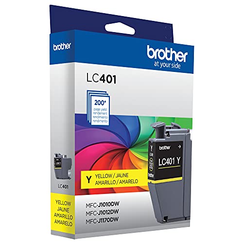 Image of Brother Genuine LC401Y Standard-Yield Yellow Ink Cartridge (Pack of 2)