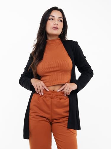 Cardigan Kimono Canelado Longo Feminino | Casaco Kimono Ribana Canelada | Moda Casual Feminina Inver