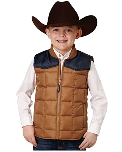 BOYS QUILTED POLYFILLED VEST POLY FILLED WESTERN VEST