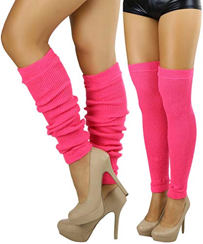 Image of ToBeInStyle Women's Long Over The Knee Leg Warmers Bright Thigh High