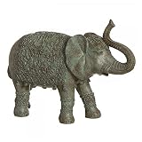HOGAR Y MAS Elefante de la Suerte en Resina, Figura Decorativa Original. Elefante Figura Resina 20x6x16 cm