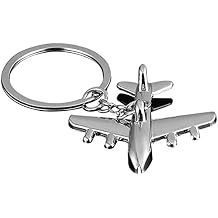 Polished Silver Aircraft Airplane Model Metal Keychain Key Chain Ring Keyfob KeyringAirplane