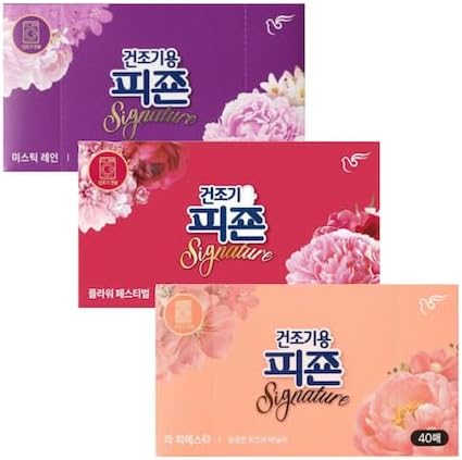 Dryer Sheets Fabric Softener – 40 Sheets x 3 Types – Mystic Rain, Flower Festival, La Fiesta