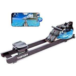 Water Rowing Machine for Home Use, Foldable Rower Machine with Dedicated Monitor & Bluetooth App, Upgraded Handle, Adjustable Footpad, Tablet Holder Water Rowing Machine (Dark Rower Machine)