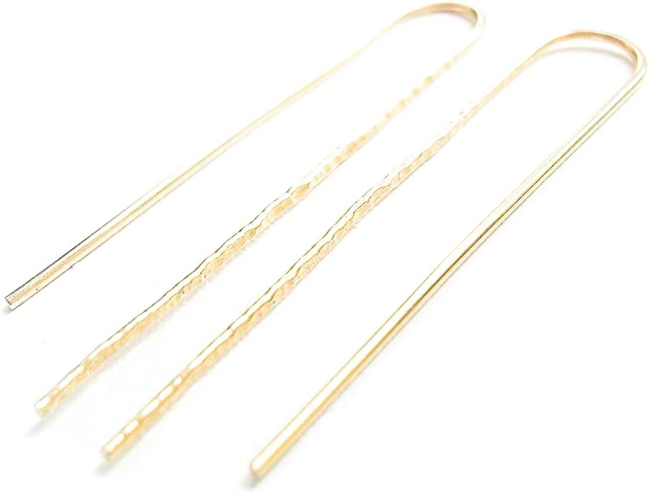 Gold Filled Long Threader Earrings Minimalist Earrings Ear Threads Pull Through