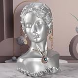 STOBAZA Jewelry Mannequin Display Bust Resin Portrait Model Ornament for Necklace Earring Pendant Chain Vintage Style Jewelry Organizer for Home Decor and Retail