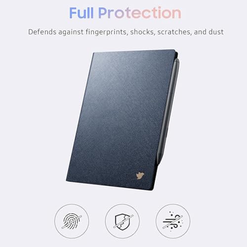 Miniatura 5 de Iflytek Paper Tablet 8.2 Funda De Piel Sintética, Delgada Y Ligera, Funda Duradera Con Clip Para Lápiz Para Tableta, Resistente Al Agua Y Al Polvo, Color Azul